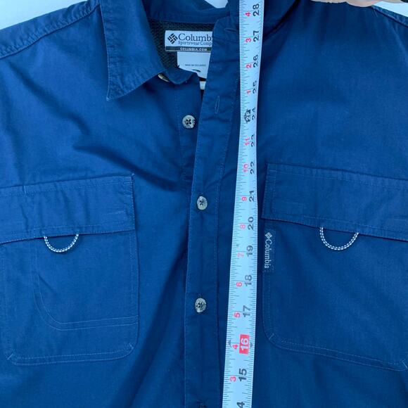 Columbia Navy Blue Long Sleeve Mens Casual Long Sleeve Shirt Size L - Picture 3 of 15